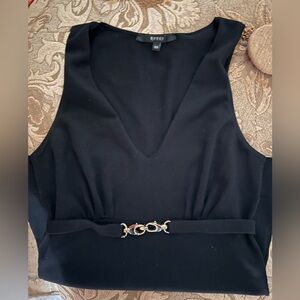 🥰🦊authentic sexy New Gucci virgin wool deep V top attached signature belt Pit 15